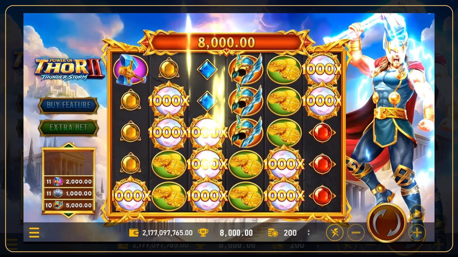 88WIN 雷神之錘 II：雷霆風暴實際遊戲畫面